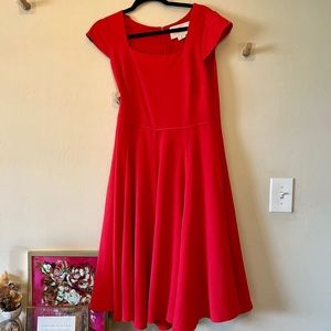 Red Gal Meets Glam Midi A-Line Dress
